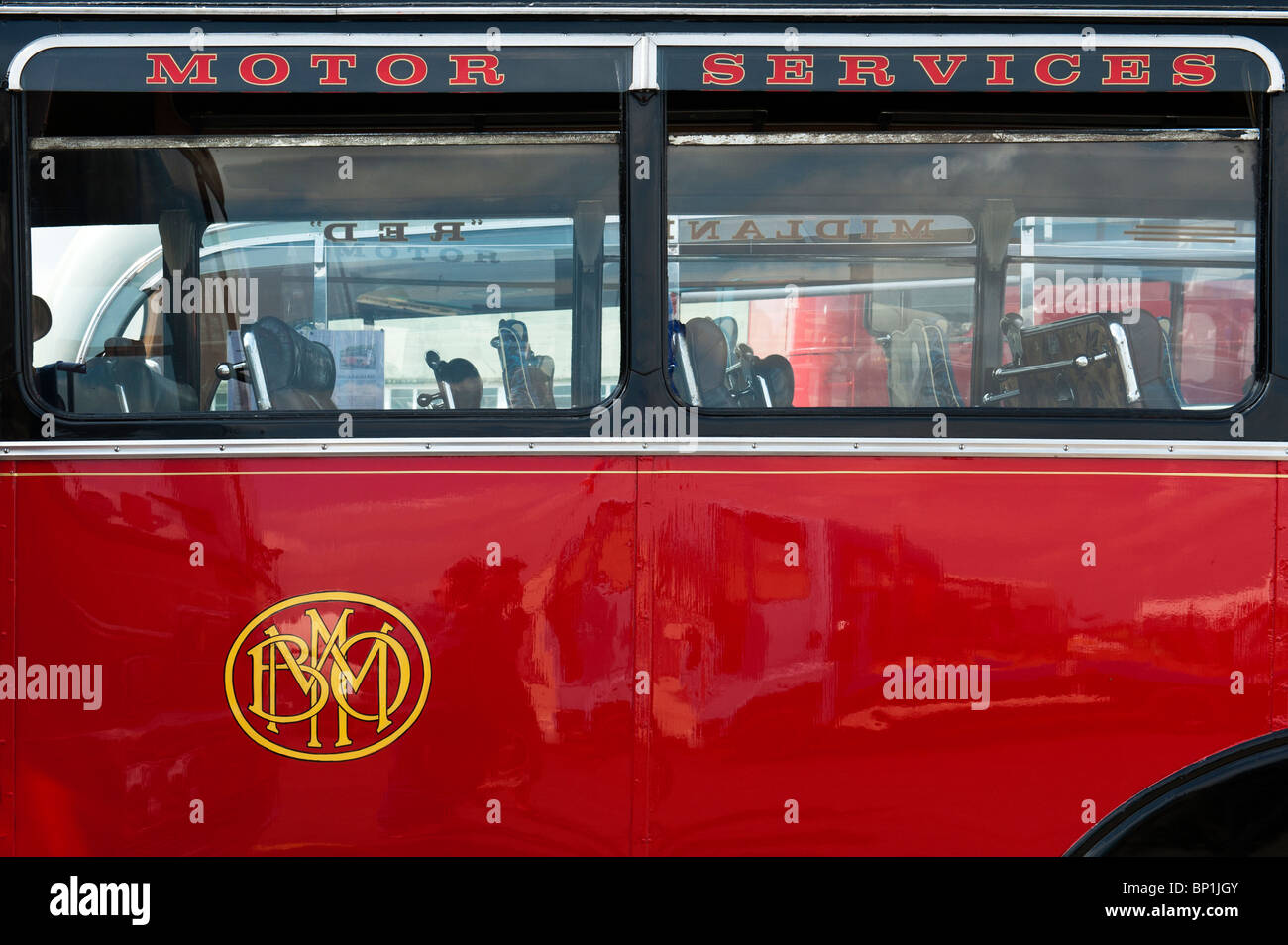 1948 Vintage Midland Bus ad un vapore FAIR in Inghilterra Foto Stock