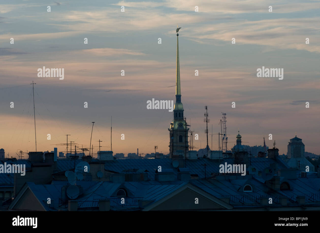 Vista di San Pietroburgo con il Pietro e Paolo cattedrale, Russia Foto Stock