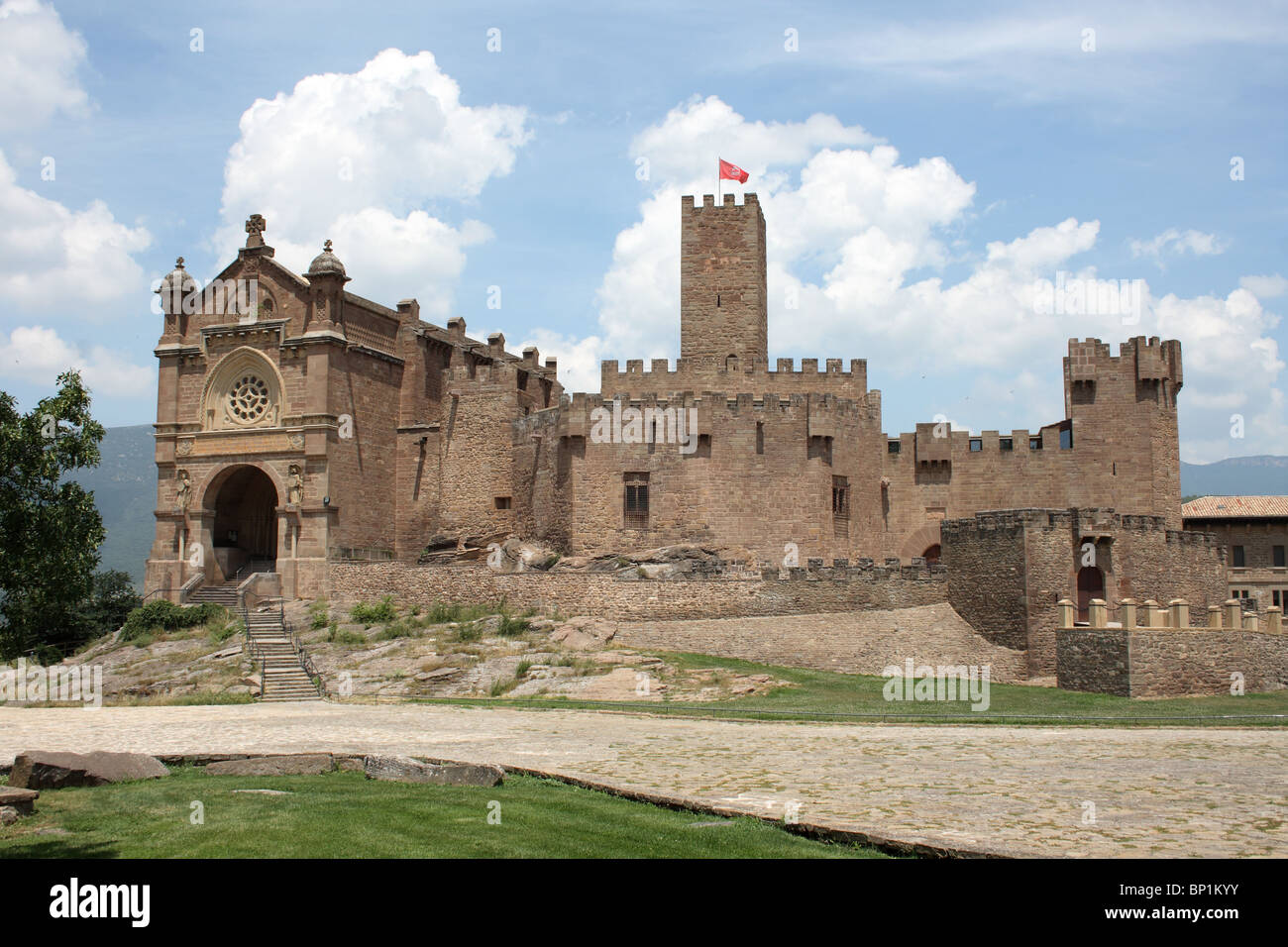 Collina del Castello, Castillo de Javier / Xabier, vicino a Sanguesa, Navarra, Spagna Foto Stock