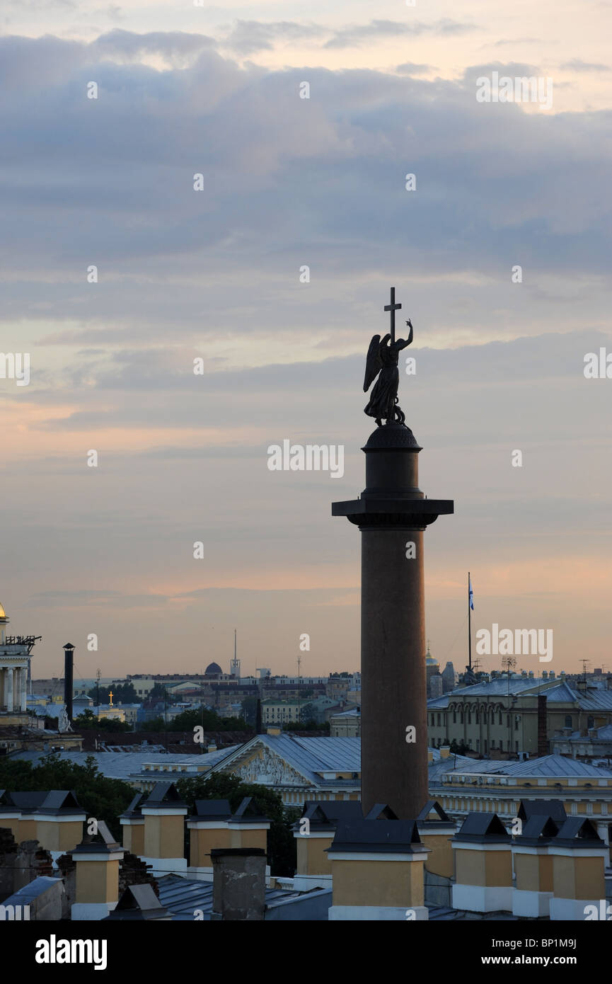La colonna di Alexander, San Pietroburgo, Russia Foto Stock