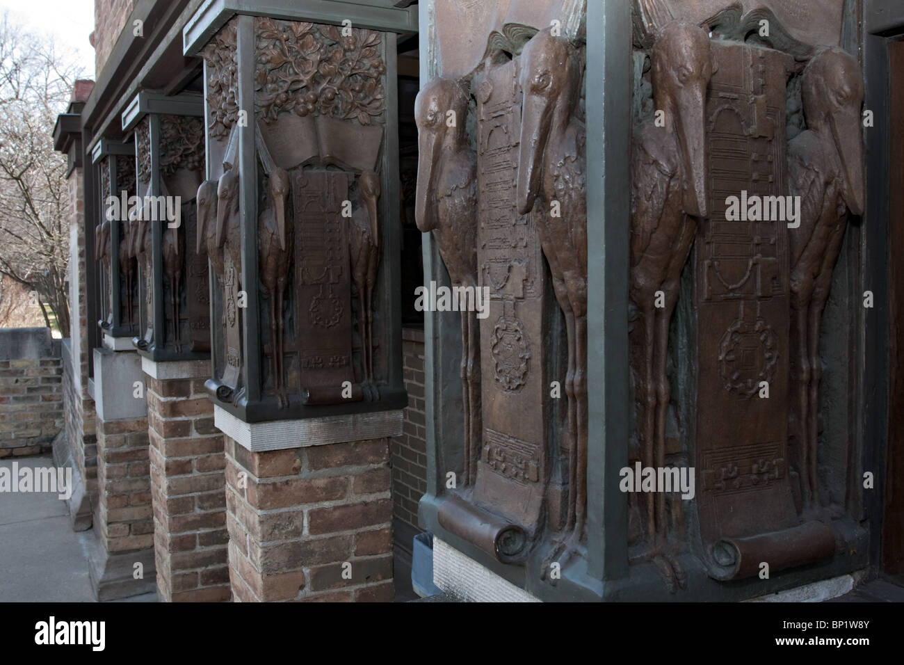 La casa di architetto Frank Lloyd Wright, Frank Lloyd Wright Historic District, Oak Park, Illinois Foto Stock