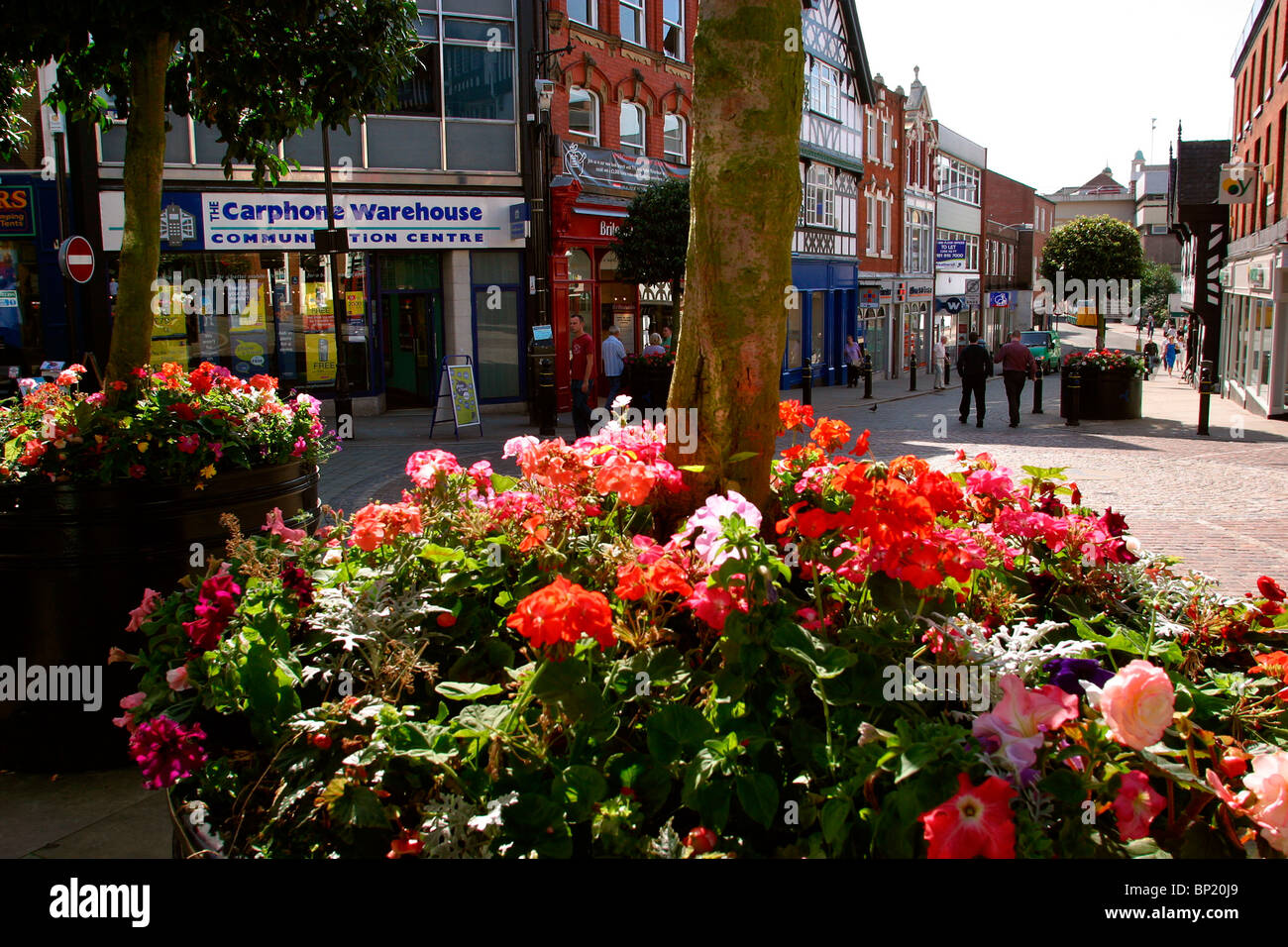 Inghilterra, Cheshire, Stockport, display floreale in Underbank Foto Stock