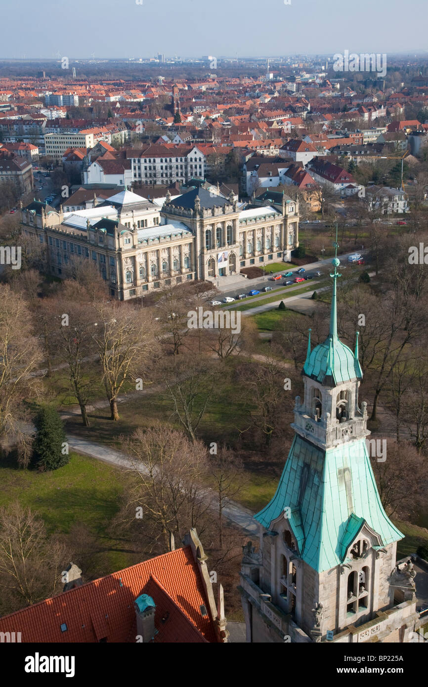Vista dal Municipio nuovo edificio per il Museo di Stato, Hannover, Bassa Sassonia, Germania Foto Stock