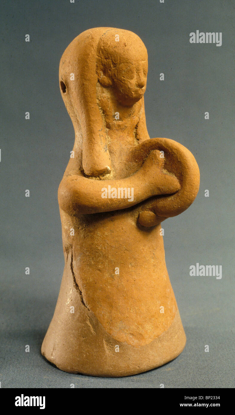 103. Fenicio di figurine di argilla di una donna che gioca i cembali, 7TH. C. BC Foto Stock