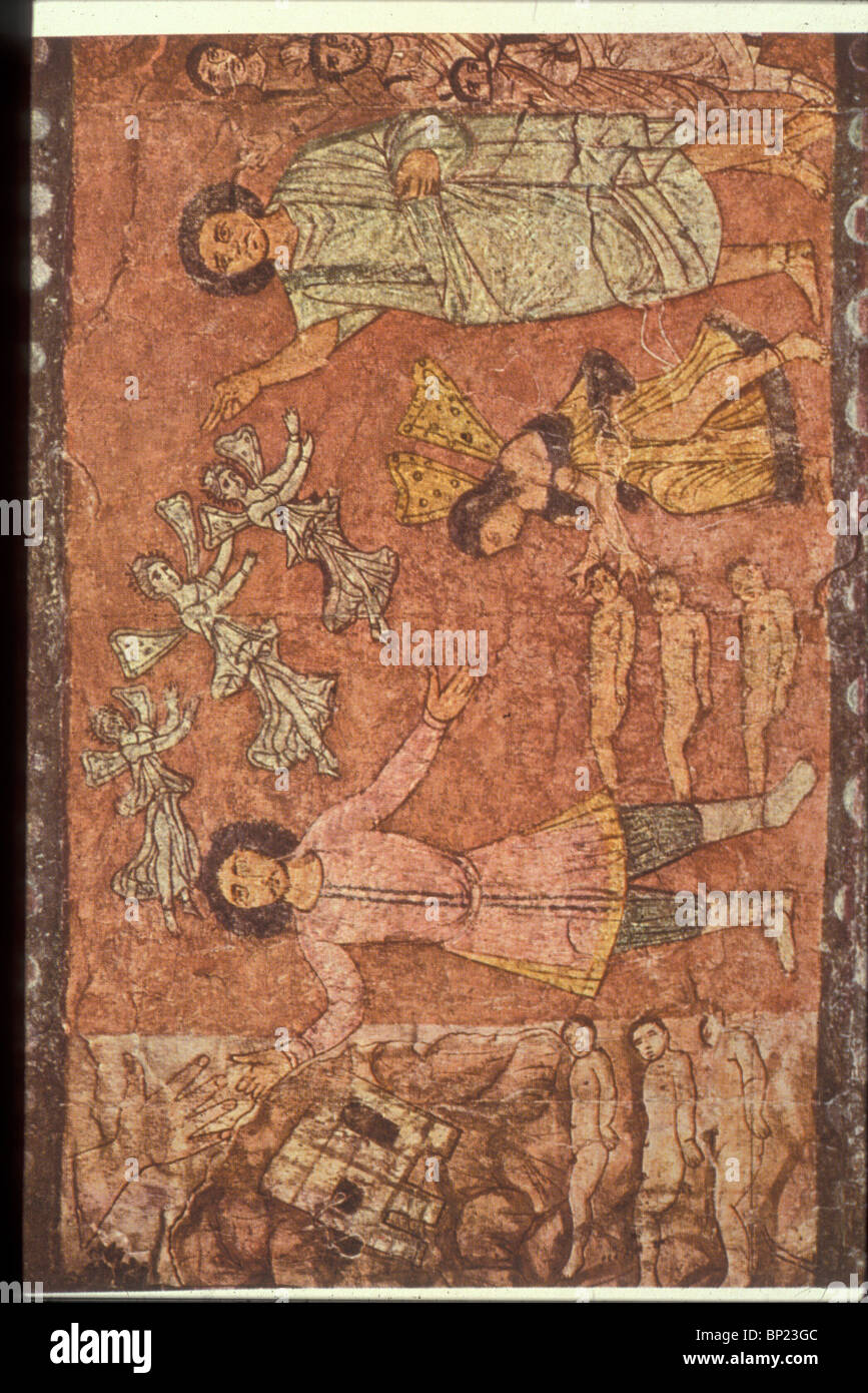 Ezechiele la profezia CIRCA LA DISTRUZIONE & restaurazione della vita nazionale (CH. 37). Pittura murale da Dura Europos uno dei Foto Stock
