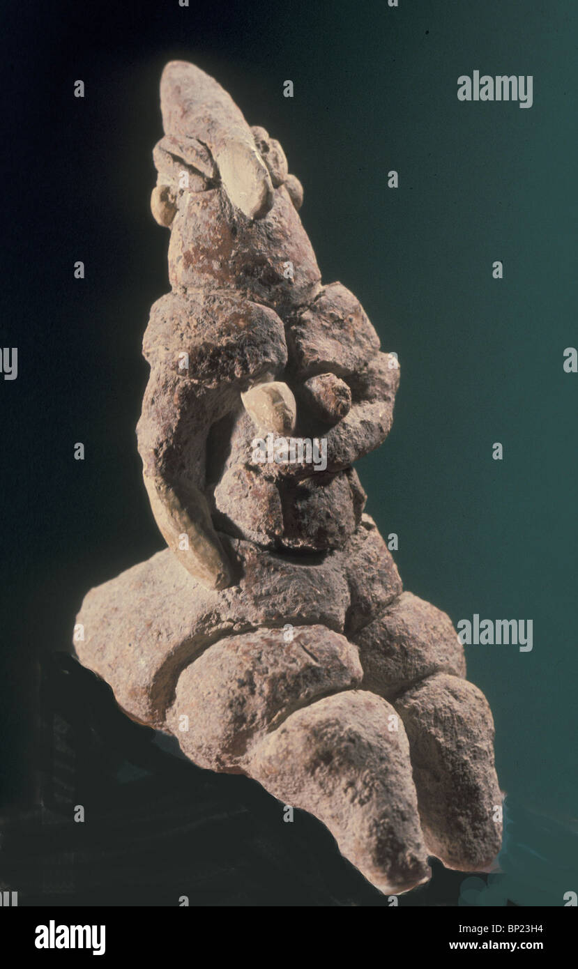 213. Fatti di argilla statuetta femminile TROVATI IN HORVAT MINHA (Valle del Giordano), periodo neolitico 8° millennio A.C. Foto Stock