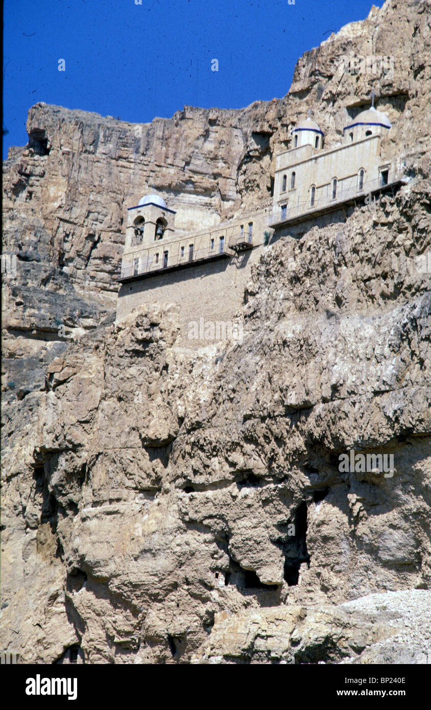 Monte della tentazione - nel deserto della Giudea vicino a Gerico secondo la tradizione questo è il luogo dove lo spirito Foto Stock
