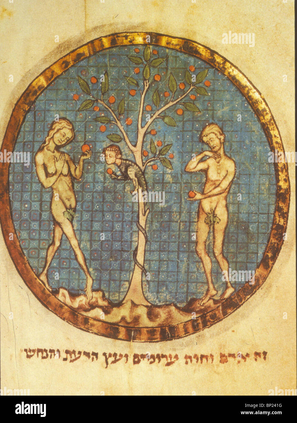 343. Adamo ed Eva, ebraico manoscritto DAL NORD DELLA FRANCIA, C. 1280 Foto Stock