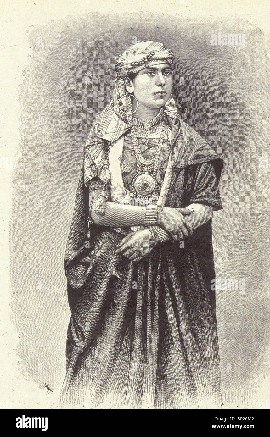 1190. Una donna FALAHIN IN FESTOSA DRE, disegno da J.L. PORTER, "terra santa" 1886 Foto Stock