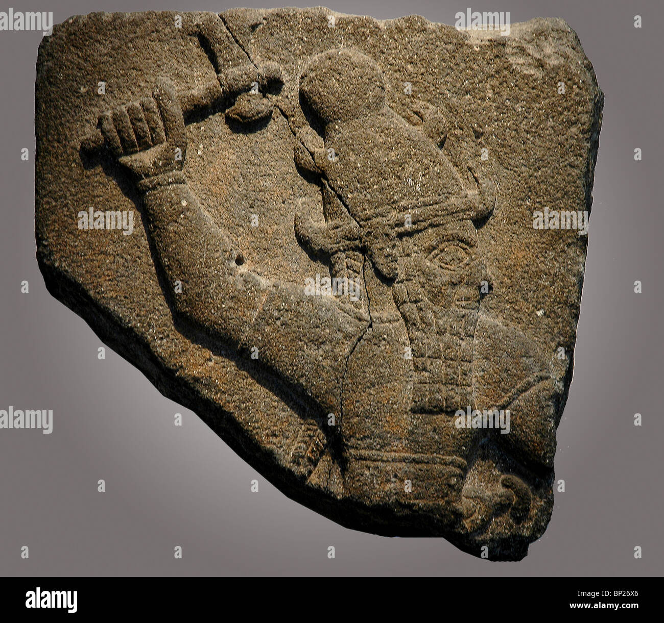 1312. Rilievo di basalto dell'Hittita STORM dio Baal, 10TH. C. a. C. Foto Stock