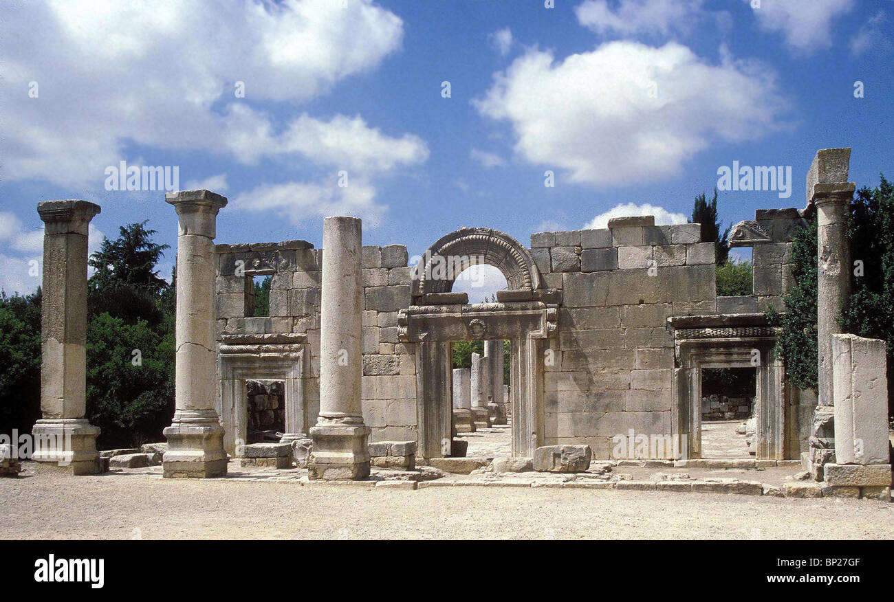 BAR AM sinagoga situato nel nord della Galilea risalente al 3RD. D. C. È stato costruito nel tradizionale DELLA GALILEA Foto Stock