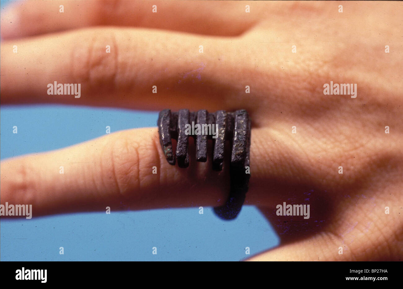 856. Il tasto indossato sul dito come un anello, trovati in Gerusalemme erodiana Foto Stock