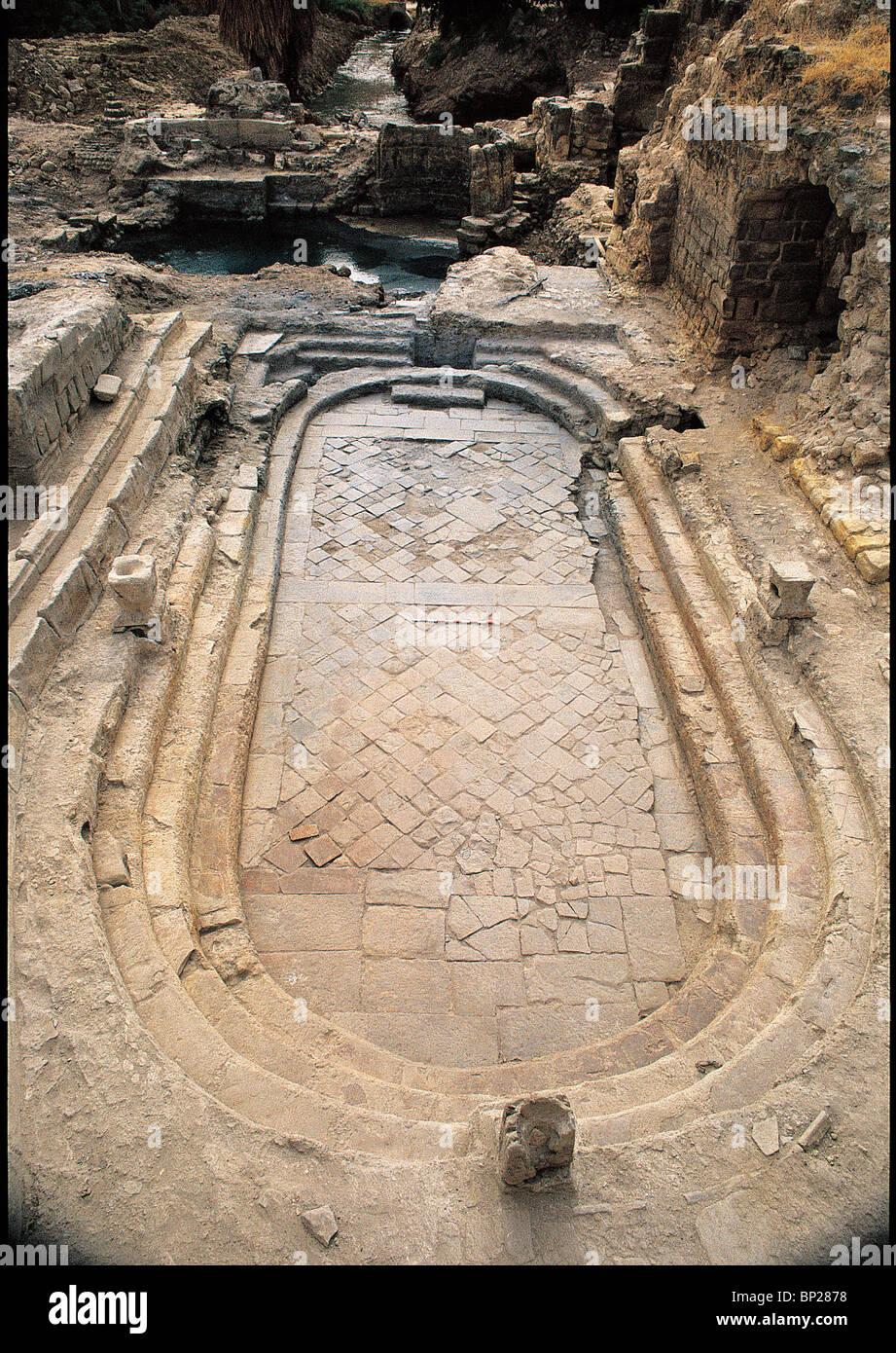 HAMAT GADER, grande periodo romano la balneazione installazioni utilizzando la solforazione sorgenti di acqua calda della zona Foto Stock