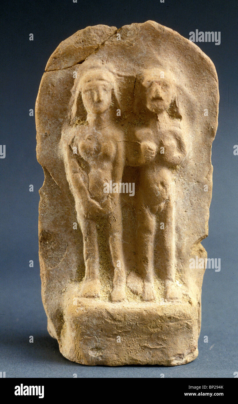 2623. FIGURINE DI ARGILLA raffiguranti Adamo ed Eva, periodo bizantino Foto Stock