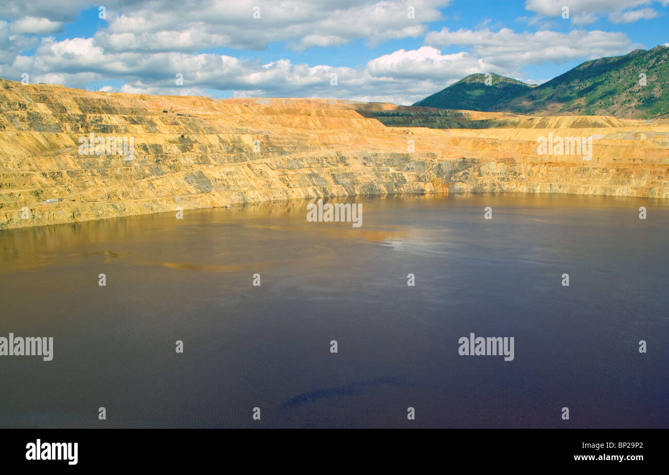 Il Berkeley Pit è il solo tossico Superfund Site girato sito turistico in Butte Montana Foto Stock