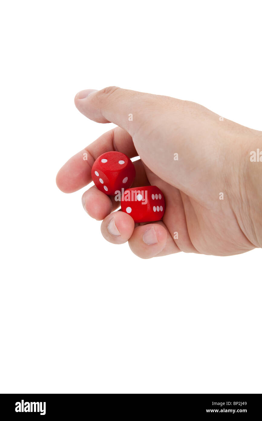Dadi rossi, il concetto di gioco d'azzardo Foto Stock