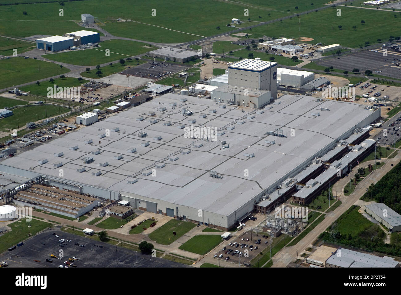 Vista aerea sopra la NASA Michoud Assembly Facility di New Orleans in Louisiana Foto Stock