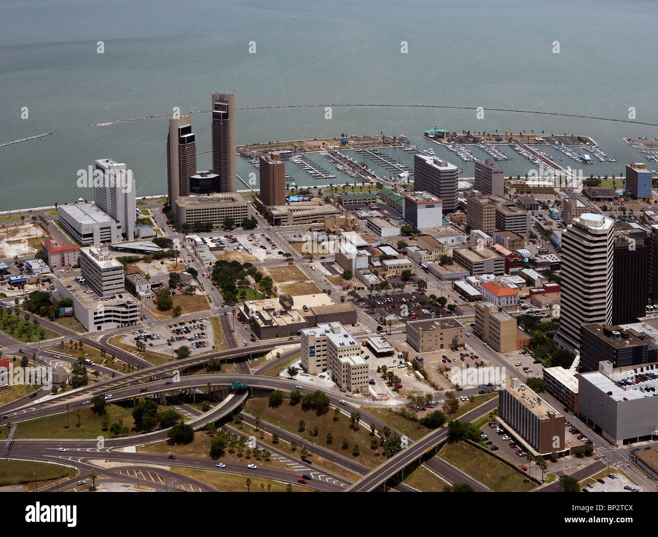 Vista aerea sopra il Corpus Christi Texas Foto Stock