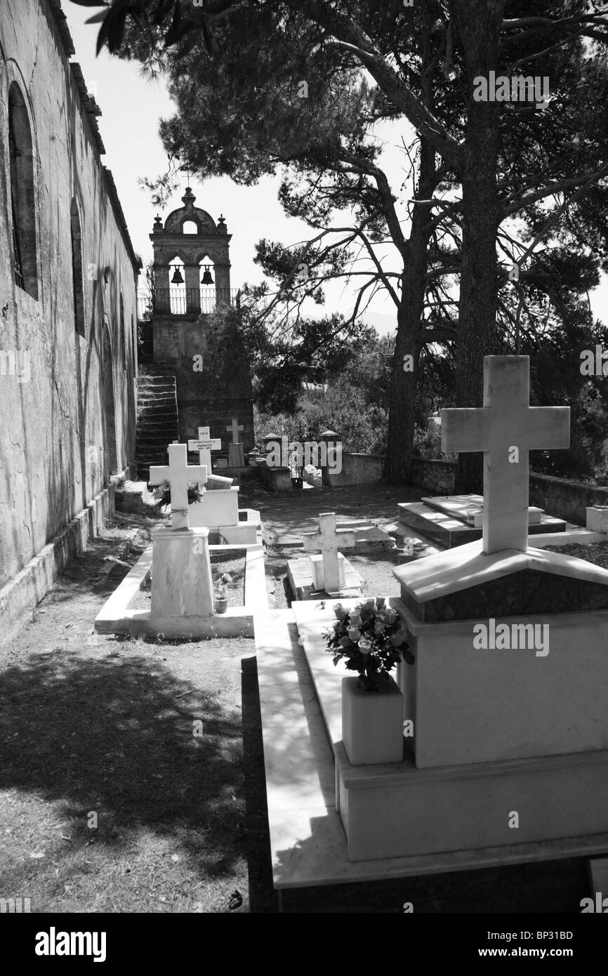 Vecchio Cimitero micenea in Grecia KEFALONIA Foto Stock