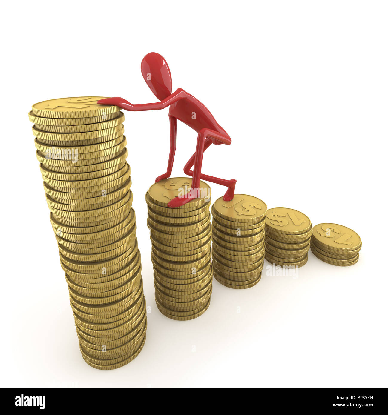 Concetto illustrazione per denaro temi correlati. Questa immagine contiene un tracciato di ritaglio per isolamento esatti dallo sfondo Foto Stock