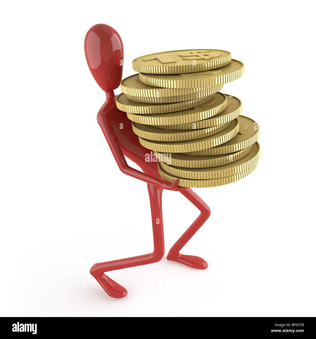 Illustrazione concettuale per denaro temi correlati. Questa immagine contiene un tracciato di ritaglio per isolamento esatti dallo sfondo. Foto Stock