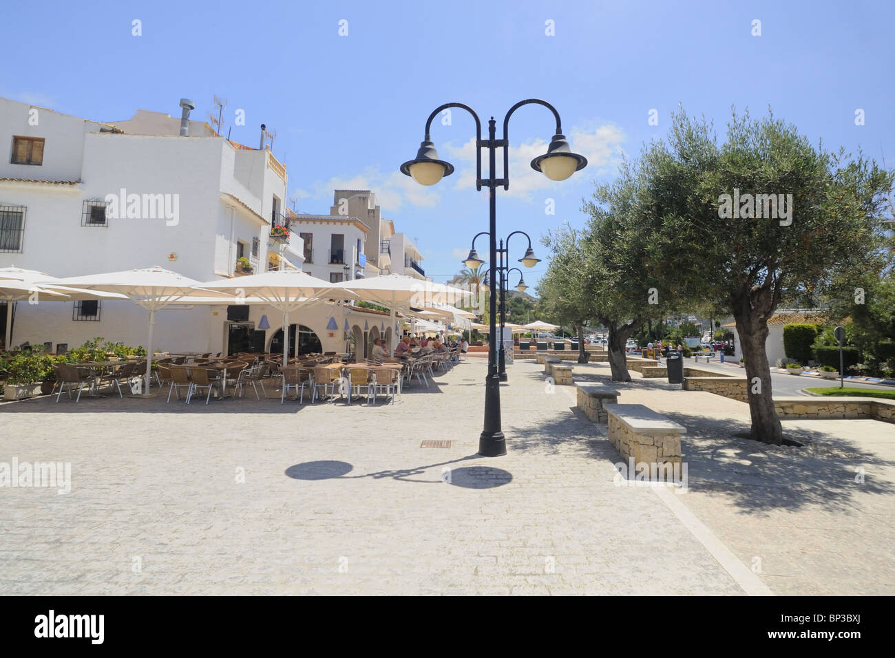 Vista di Moraira lungomare Foto Stock