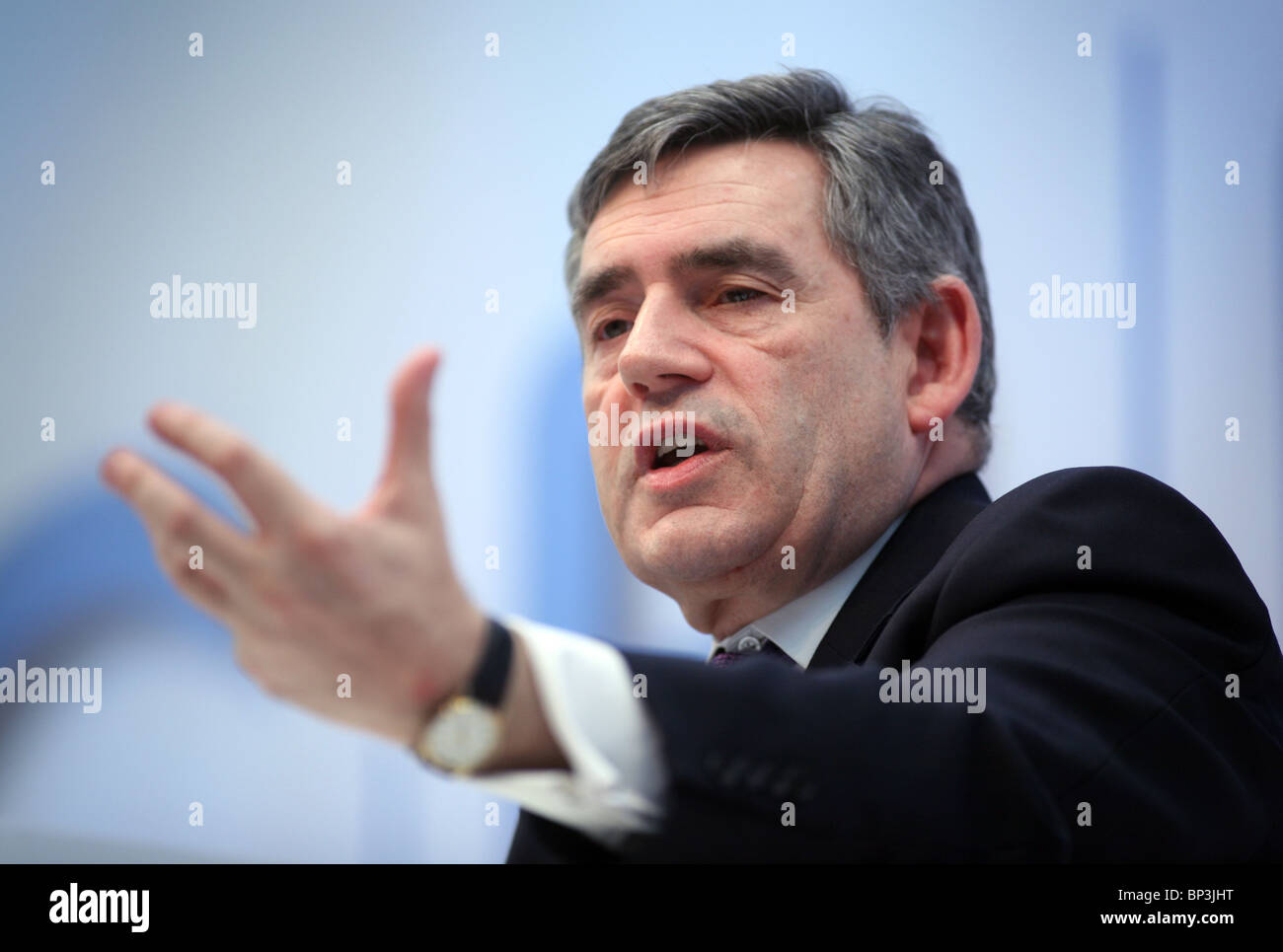 Ex primo ministro Gordon Brown parlando alla Conferenza di CBI Foto Stock