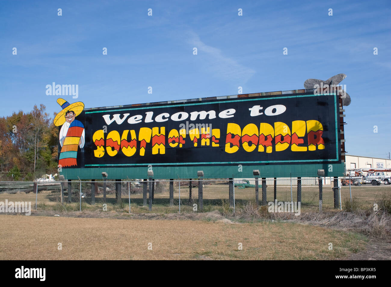 A sud del confine è un gigante messicano autostrada a tema di riposo in Dillon Carolina del Sud Foto Stock