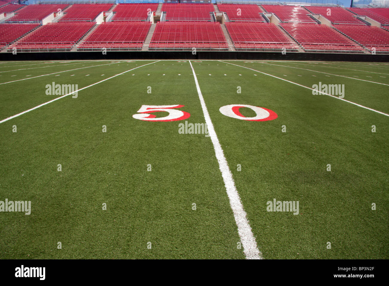 Campo di calcio 50 linea di cantiere Foto Stock