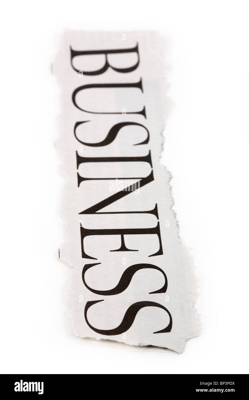 Headline Business, concetto di problema finanziario Foto Stock