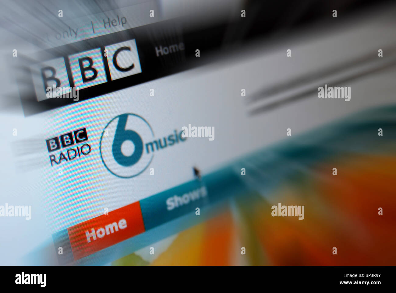 Una illustrazione della foto della BBC 6 Music Website o homepage Foto Stock