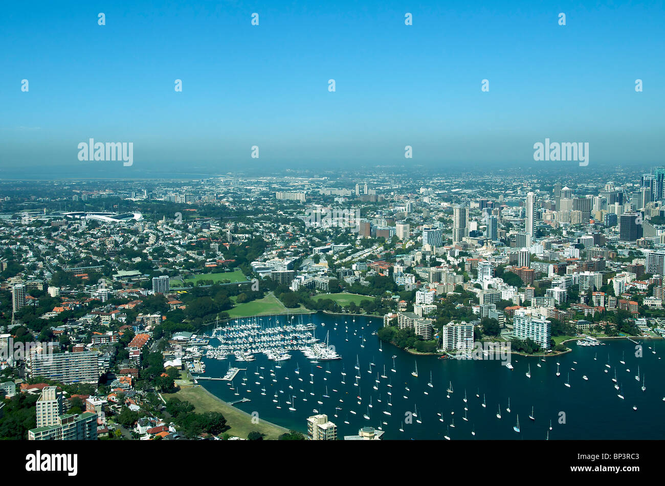 Vista aerea da Rushcutters Bay sobborghi Orientali Sydney NSW Australia Foto Stock