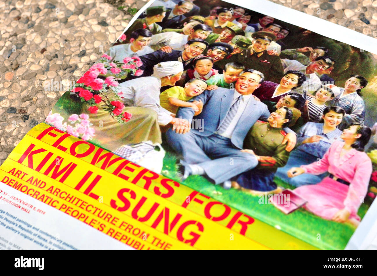 Fiori per Kim il Sung manifesto della mostra Foto Stock