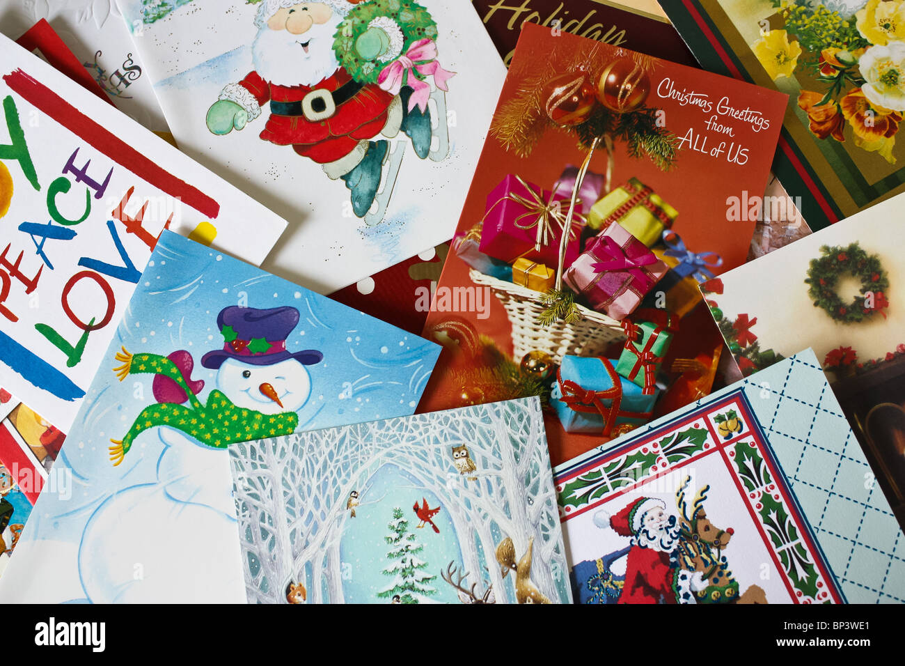 Carte di Natale felice vacanza stagioni saluto Foto Stock