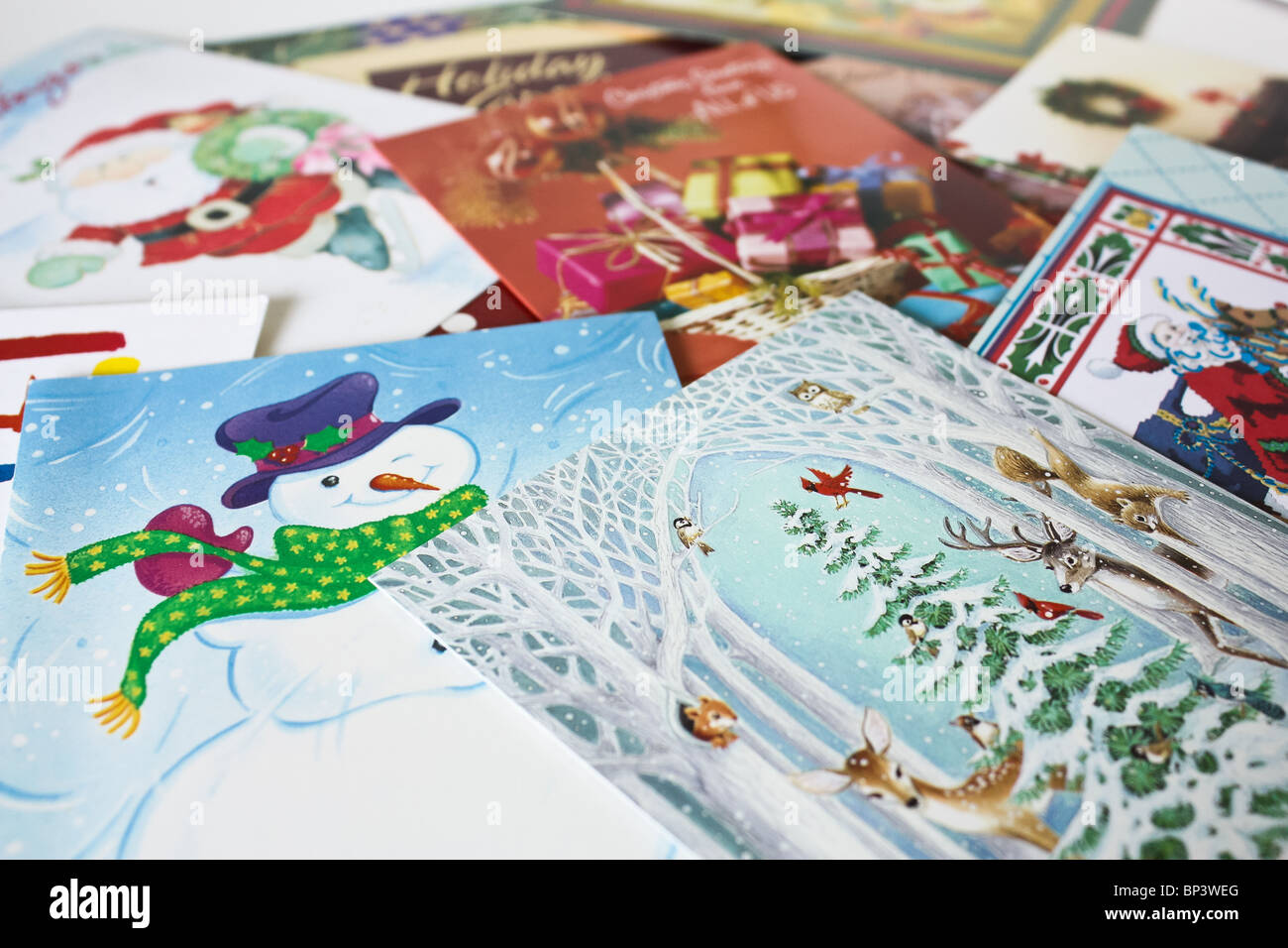 Carte di Natale felice vacanza stagioni saluto Foto Stock