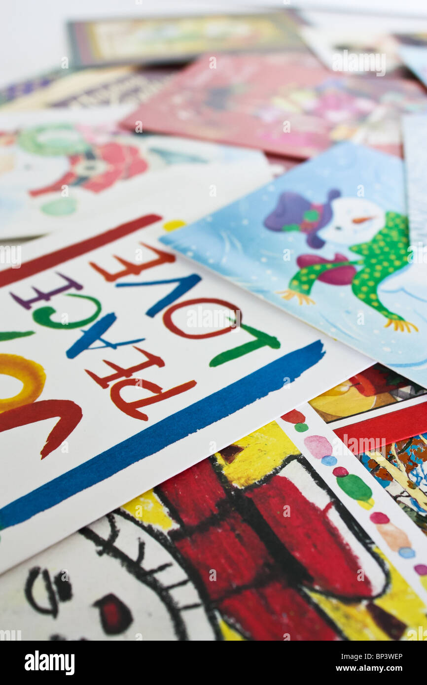 Carte di Natale felice vacanza stagioni saluto Foto Stock