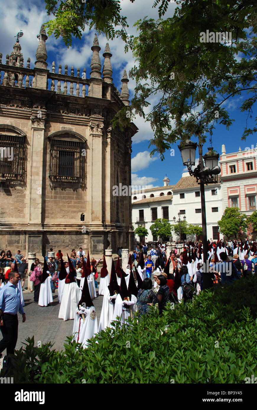 Santa Semana (Settimana Santa), Siviglia, provincia di Siviglia, in Andalusia, Spagna, Europa occidentale. Foto Stock