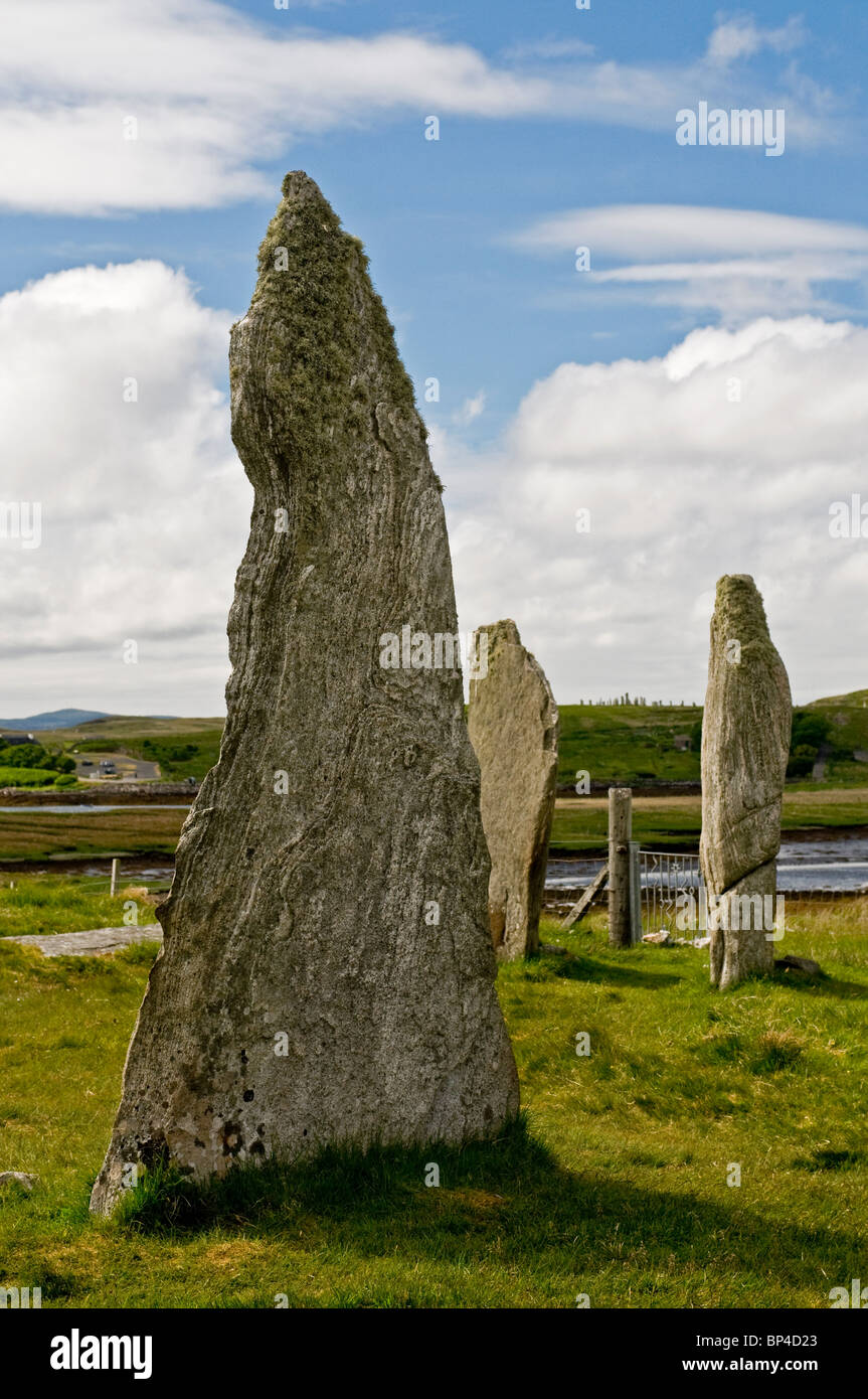 Cnoc Ceann un' Ghàrraidh n. 2 cerchio di pietra nei pressi di Calanais, isola di Lewis Ebridi Esterne, Scozia. SCO 6272 Foto Stock