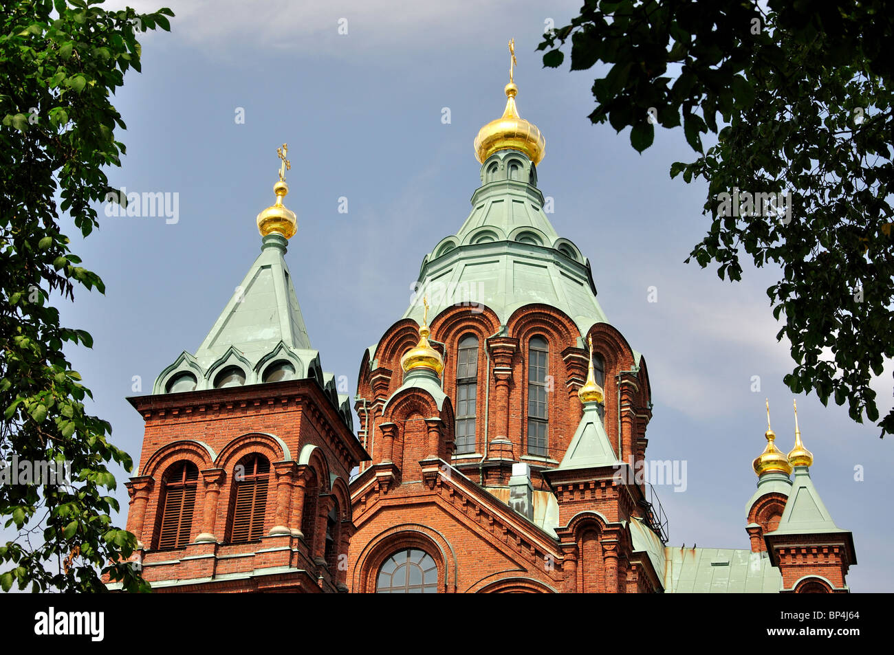 Cattedrale Uspenski, Katajanokka Penisola, Helsinki, regione di Uusimaa, la Repubblica di Finlandia Foto Stock