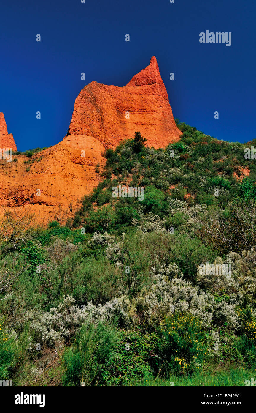 Spagna, Castilla-León: Paesaggio di Las Médulas Foto Stock