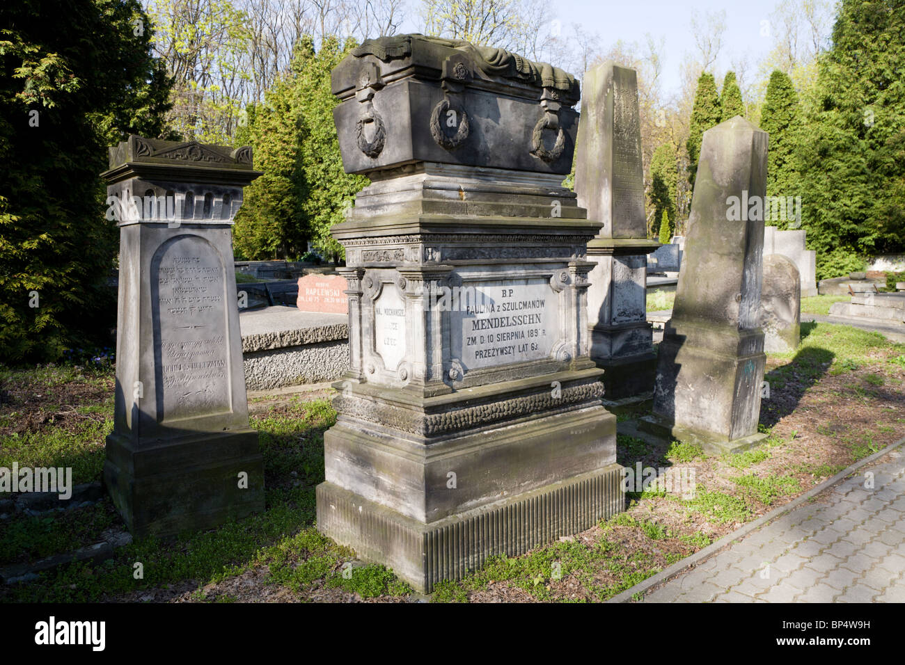 Il cimitero ebraico in Okopowa Street. Varsavia POLONIA Foto Stock