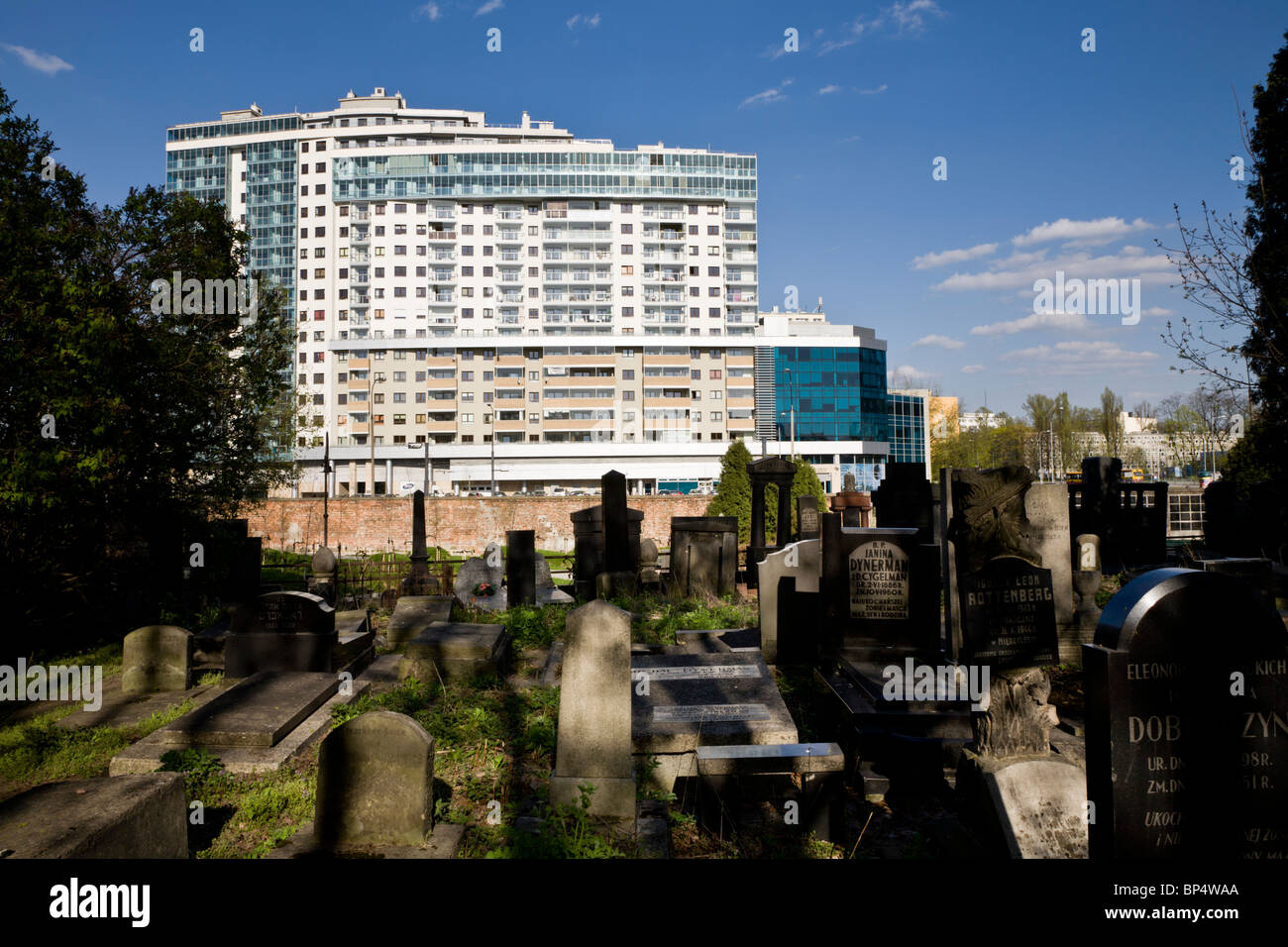 Il cimitero ebraico in Okopowa Street. Varsavia POLONIA Foto Stock