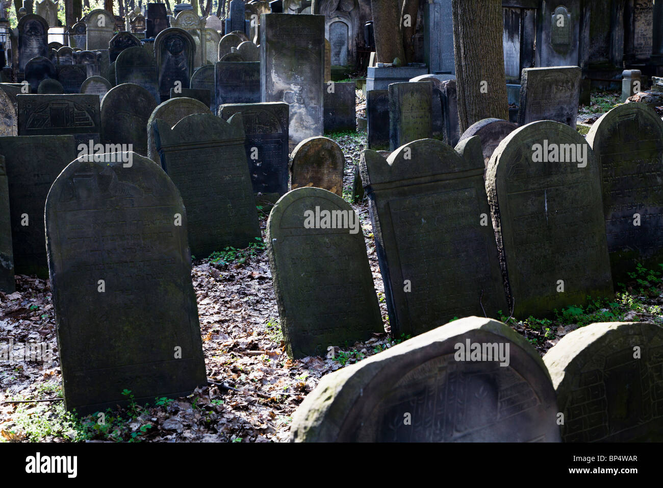 Il cimitero ebraico in Okopowa Street. Varsavia POLONIA Foto Stock