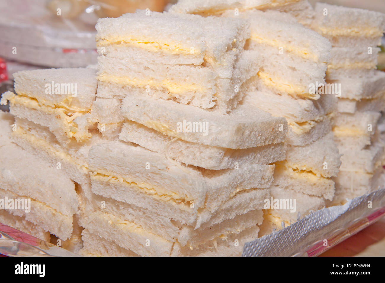 Vista dettagliata del panino al formaggio, Foto Stock