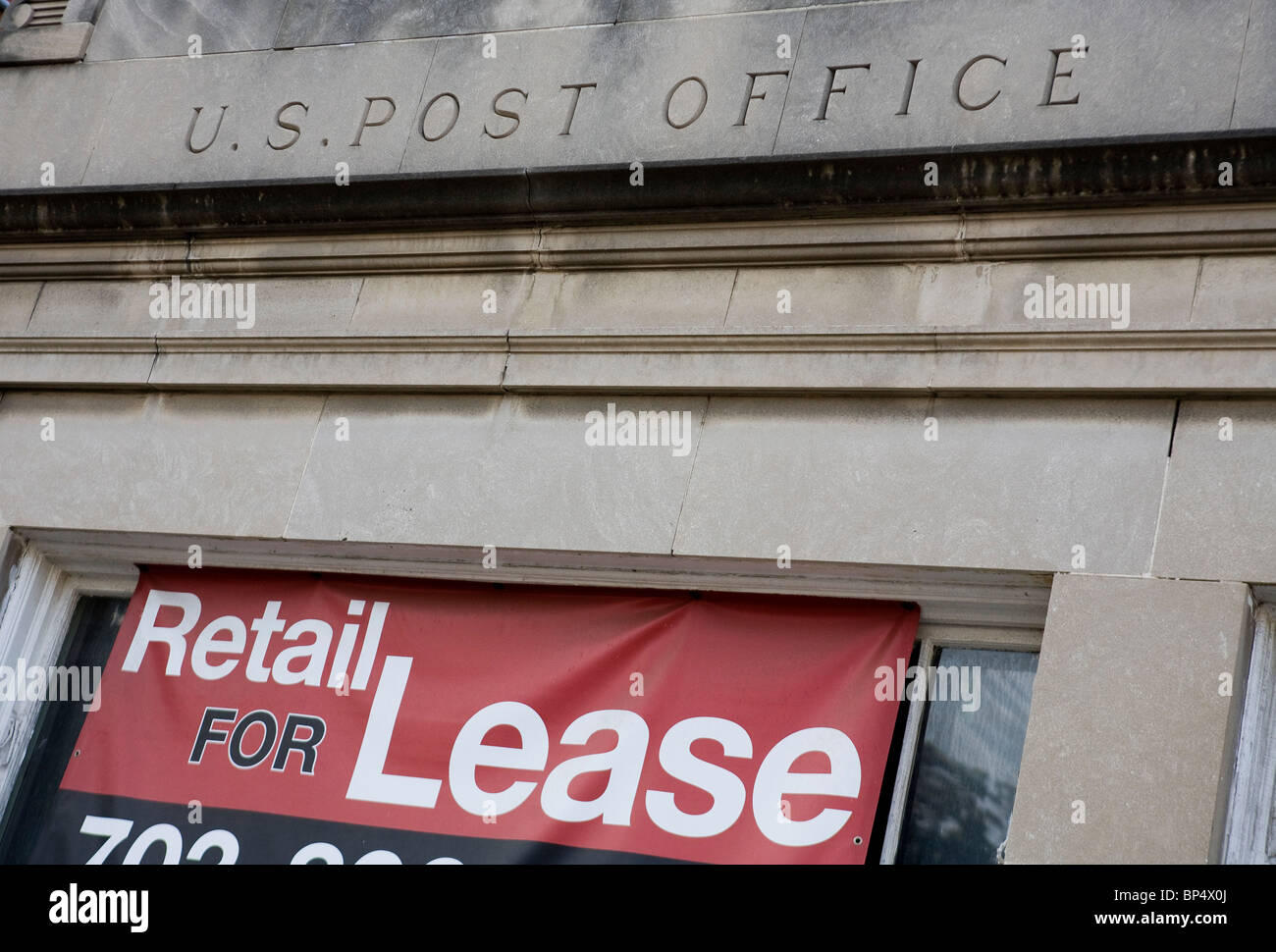 Un ex United States Post Office ubicazione che è per il contratto di locazione. Foto Stock