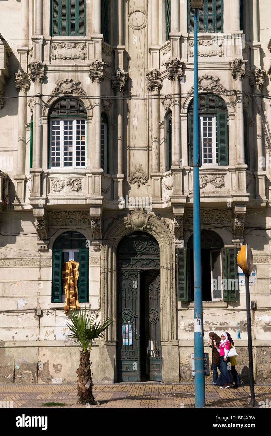 Bellissimi edifici coloniali in Alessandria, Egitto. Foto Stock