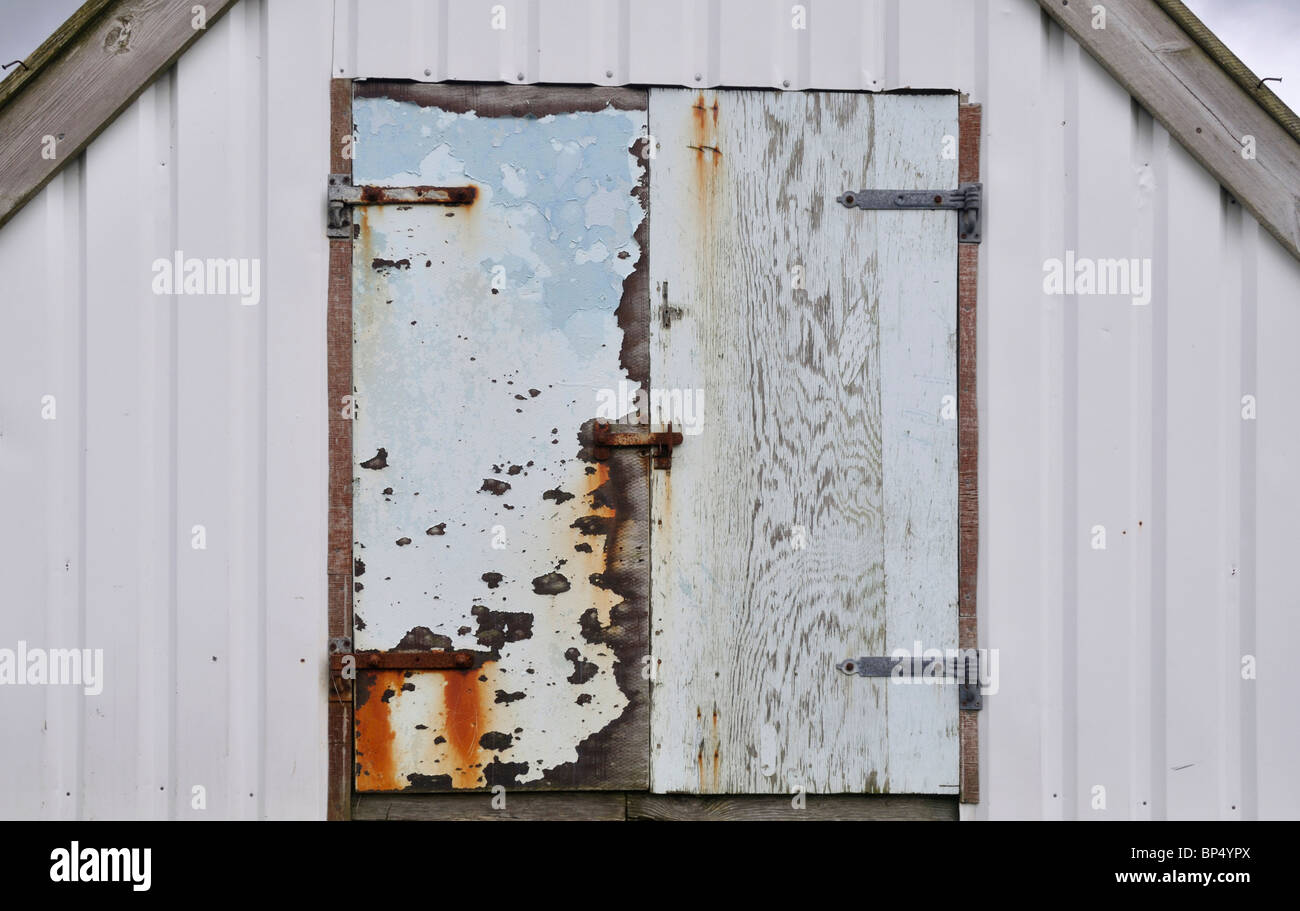 Otturatore della finestra, Viðareiði, Viðoy, Isole Faerøer Foto Stock