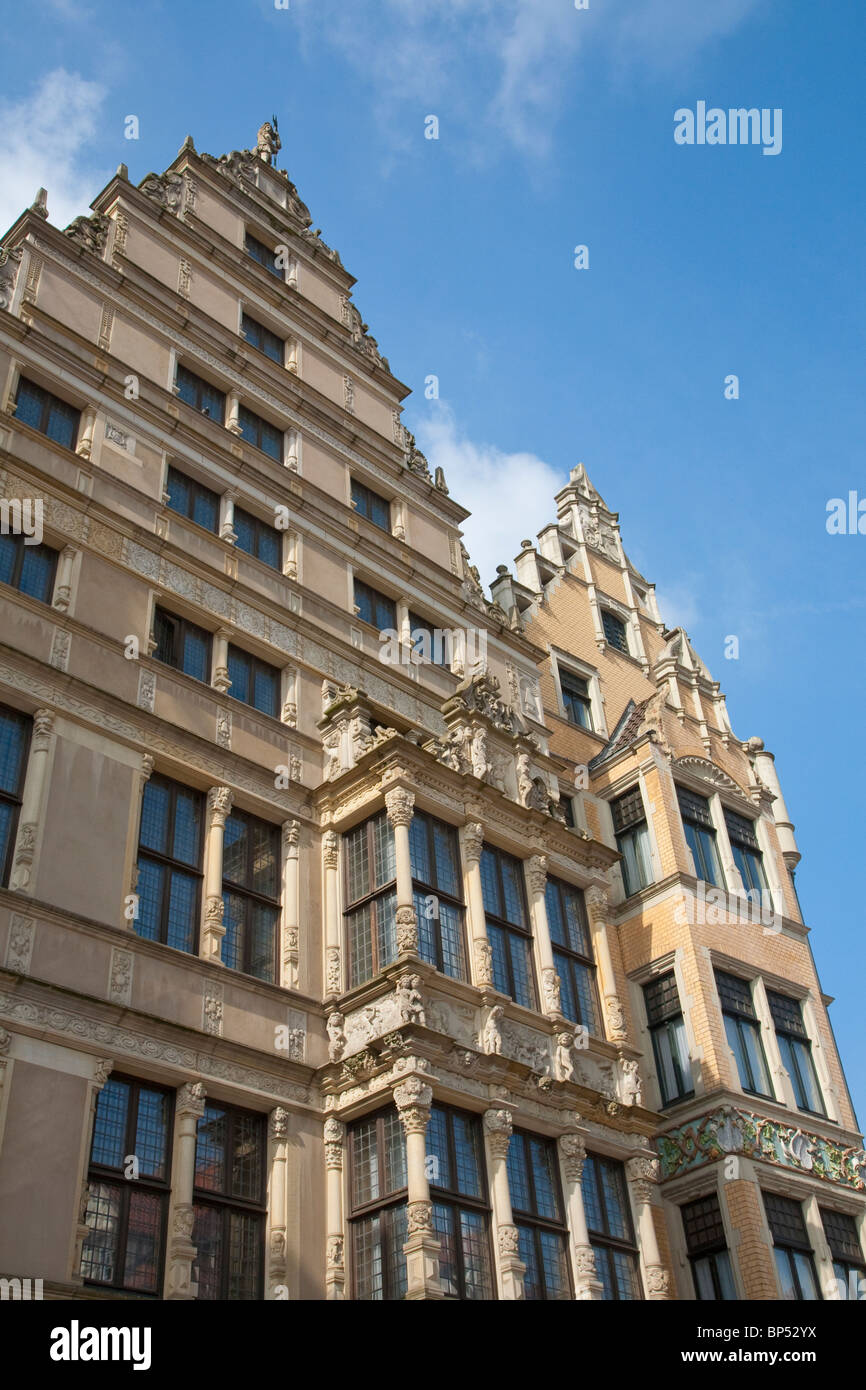 LEIBNIZHAUS edificio, costruito 1499, Hannover, Bassa Sassonia, Germania Foto Stock