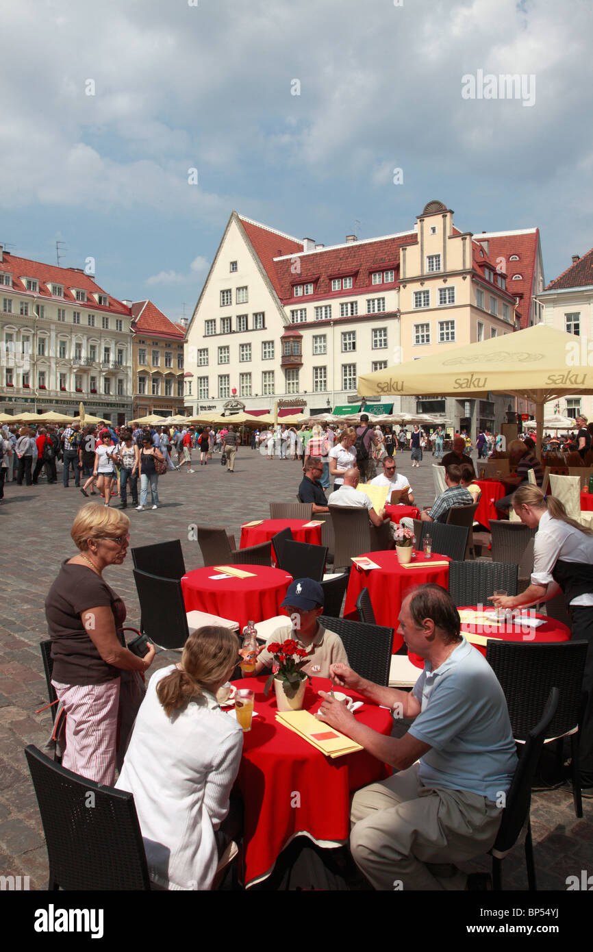 Estonia, Tallinn, Piazza del Municipio, Raekoja Plats, Foto Stock