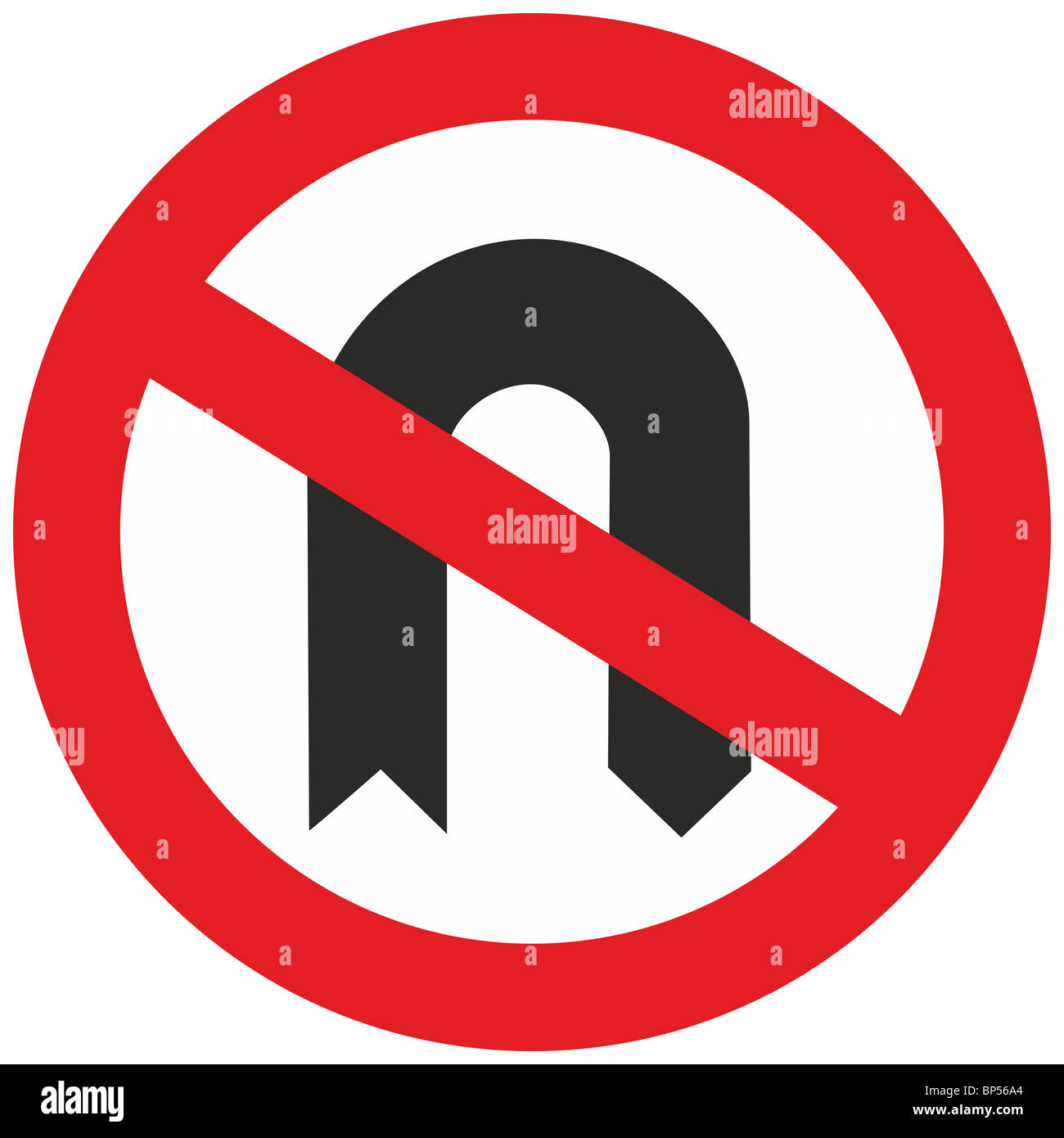 Regno Unito cartello stradale n. u ruotare la vietato non ammessi Foto Stock